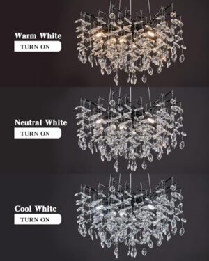 Modern Tree Branch Crystal Chandelier Luxury Blacl Crystal Pendant Lighting 23.6" Contemporary 8-Light Chandeliers for Dining Room Kitchen Bedroom Living Room - Image 9