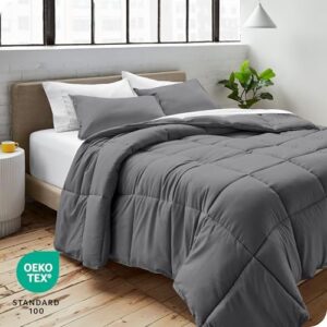 Bare Home Comforter Set - Queen Size - Ultra-Soft - Goose Down Alternative - Premium 1800 Series - All Season Warmth (Queen, Grey) - Image 6