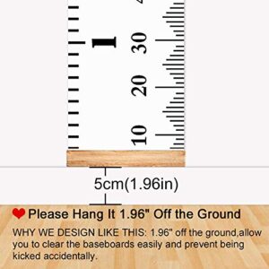 Mibote Baby Growth Height Chart Handing Ruler Wall Decor for Kids, Canvas Removable Height Growth Chart 79" x 7.9" (Black & White) - Image 3