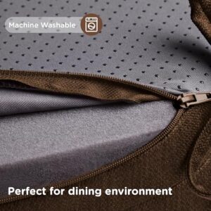 Codi Dining Chair Cushions 4 Pack, Thick Chairs Pads for Indoor Kitchen Room - Washable, Non-Slip Memory Foam Seat Cushion with Ties, 16.5"x16.5"x 3.5", Set of 4, Brown - Image 4