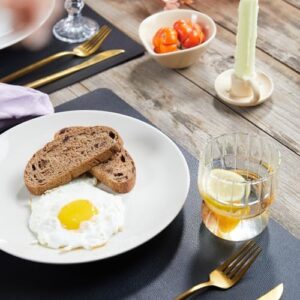 DOLOPL Placemats Set of 6, Black Waterproof Faux Leather Heat Resistant Mats for Kitchen Dining Room Table Decorations, Anti Slip Dining Table Place Mats for Indoor & Outdoor Use - Image 4