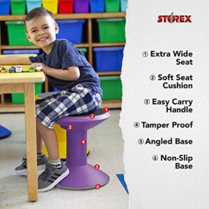 Storex Wiggle Stool – Active Flexible Seating for Classroom and Home Study, Adjustable 12-18 Inch Height, Violet (00307U01C) - Image 3