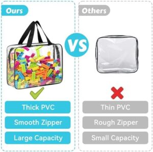 4 Pack Toy Storage Bags, Clear PVC Toy Organizer Bags with Zipper, Large Black Waterproof Reusable Toy Bags with Labels for Puzzles, Building Blocks, Board Game, Stationery, Kids Books - Image 7