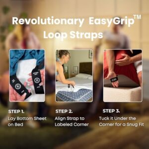 THE LAD COLLECTIVE 3.0-4-Piece Bedding Set with Fitted Sheet, Top Sheet & 2 Pillowcases - Luxury Bed Sheets for Full Size Beds - Premium Bedroom Essentials - Malibu White/California King - Image 4