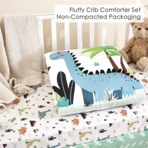 3-Piece Crib Sets for Boys - Ultra Soft Baby Boy Crib Bedding Set Includes Crib Comforter, Sheet & Skirt (Dinosaur) - Image 4