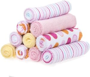 Spasilk Baby 10 Pack Soft Terry Bath Washcloth Wipes
