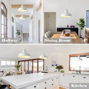 White Pendant Lights Kitchen Island, 2 Pack Kitchen Island Lighting, Farmhouse Pendant Light Fixtures (11.41" W), Island Pendant Light for Kitchen, Dining Room, Bedroom - Image 8