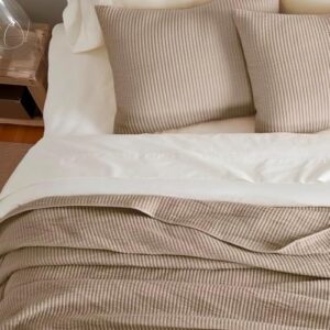 EVERGRACE Cotton Coverlet Set King Size 3 Pieces, Lightweight Soft Ribbed Matelassé Bedspread Quilt Set, Cozy Oversized Quilted Bedding Set with 2 Pillow Shams for All Seasons, Urban Taupe - Image 8