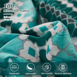 Dobuyly Boho Comforter Set Queen Size 7 Piece, Green Stripe Queen Bed in a Bag Set, Soft Mens Bedding Comforter Sets with Sheets, Pillowcases & Shams - Image 5