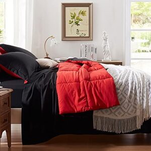 Anluoer Queen Comforter Set 7 Piece, Black Bed in a Bag with Sheets, Comforters Queen Size Bedding Sets with 1 Comforter , 2 Pillow Shams, 2 Pillowcases, 1 Flat Sheet ,1 Fitted Sheet - Image 3