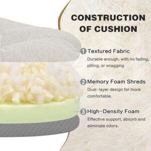 baibu Dining Chair Cushions Set of 4, Dual-Layer Patented Design Memory Foam Windsor Seat Pads, Kitchen Chair Cushions with Ties & Textured Cover, 17x 15.5 x 3.5in, 4 Pack, Off-White - Image 5