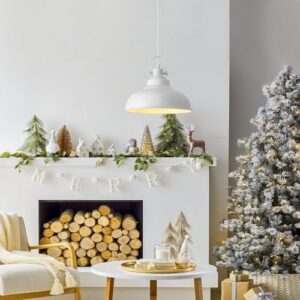 White Pendant Lights Kitchen Island, 2 Pack Kitchen Island Lighting, Farmhouse Pendant Light Fixtures (11.41" W), Island Pendant Light for Kitchen, Dining Room, Bedroom - Image 2