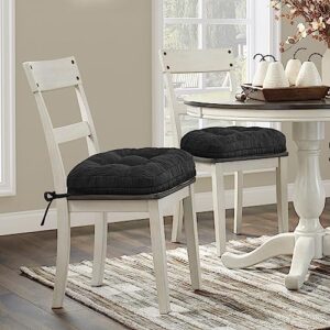 Shinnwa Dining Chair Cushions Set of 4, Dual-Layer Memory Foam Kitchen Chair Cushions, Patented Design Seat Pads with Ties, 16.5 x 16.5 x 3.5in, 4 Pack, Charcoal - Image 7