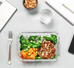 M MCIRCO 30 Pieces Glass Food Storage Containers with Snap Locking Lids,Glass Meal Prep Containers Set - Airtight Lunch Containers, Microwave, Oven, Freezer and Dishwasher - Image 5