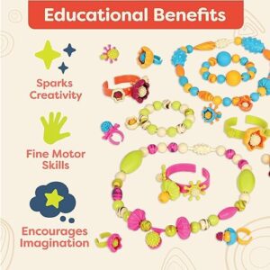 B. toys – Pop Arty! 500 Pcs- Jewlery Making Kit- Creative Pop Snap Bead Set for Kids –DIY Craft Jewelry Making Kit –Necklaces, Rings, Bracelets – 4 Years + - Image 4