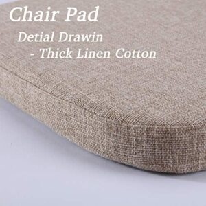 Chair Cushion with Ties for Dining Chairs - Memory Foam Non Slip Kitchen Chair Pad and Dining Seat Cushion with Machine Washable Cover Set of 4 [16.5 x 16.2 Inches] - Dark Beige - Image 5