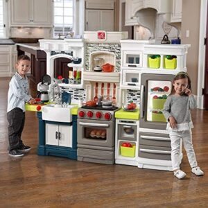 Step2 Elegant Edge Kids Kitchen Playset, Indoor/Outdoor Kitchenette, Interactive Play with Lights and Sounds, Made of Durable Plastic, Includes 78 Piece Toy Accessories, For Toddlers 3+ Years Old - Image 8