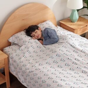 Berkshire Blanket Peanuts® Kids Sheet Set, Full Size - 4 Pieces, Peanuts® Mini Snoopy Spring Floral Happy Dance Soft Grey, Cute Character Snoopy Printed Soft Microfiber Bed Sheets - Image 3