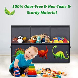 Toy Chest for Boys, Toy Boxes for Kids Extra Large, Toy Box for Boys Girls, Collapsible Sturdy Kids Toy Storage Organizer Boxes Bins Baskets for Nursery, Playroom, Bedroom (Dinosaur Pattern) - Image 5