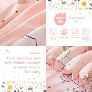 JSD Pink Unicorn Toddler Bedding Set, 4 Piece Bed-in-a-Bag Toddler Microfiber Comforter Sheet Set, All Season Machine Washable - Image 2