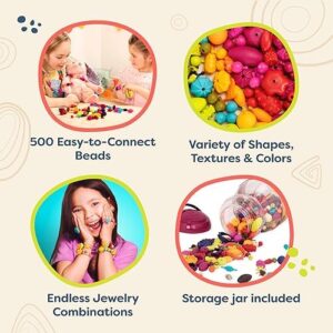 B. toys – Pop Arty! 500 Pcs- Jewlery Making Kit- Creative Pop Snap Bead Set for Kids –DIY Craft Jewelry Making Kit –Necklaces, Rings, Bracelets – 4 Years + - Image 5