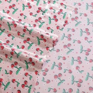 Betsey Johnson - King Bed Sheets, Super Soft Luxurious Satin Bedding Set with Matching Pillowcase, Smooth & Silky (Cherry Good Day Pink, King) - Image 4