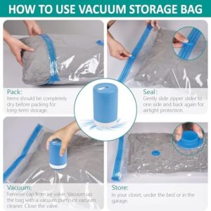 Vacuum Storage Bags with Electric Pump, 30 Pack (3 Jumbo/3 Large/12 Medium/12 Small) Vacuum Seal Space Saver Bags for Clothing, Pillows, Blanket, Bedding, Comforters - Image 7