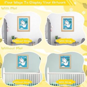 3Pack Kids Art Frames Natural Woodgrain, 10x12.5 Child Artwork Frame Without Mat Changeable Front Opening, 8.5x11 Frame With Mat, Children Storage Frame Holds Crafts, Drawing, Art Project, Schoolwork - Image 2