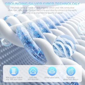 Grounding Sheet, 90% Organic Cotton+10% Pure Silver Organic Fitted Grounded Sheet for Improved Sleep, Earth Connecting Bedding - Healthy Sleep Therapy (Gray, Queen(60 * 80 * 15inch)) - Image 6
