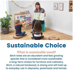 ECR4Kids Streamline Single-Sided Book Display with Storage, Classroom Bookshelf, Natural - Image 8