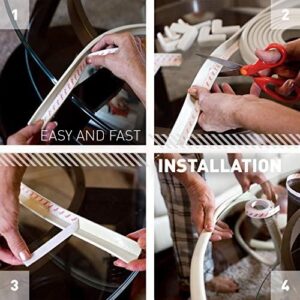 Baby Proof Corners and Edges with Furniture Corner & Edge Safety Bumpers, Impact-Absorbent 18ft Bumper & 8 Foam Corner Protectors, Cushy, Thick, Odorless Table Edge Protectors for Baby, Child | White - Image 6