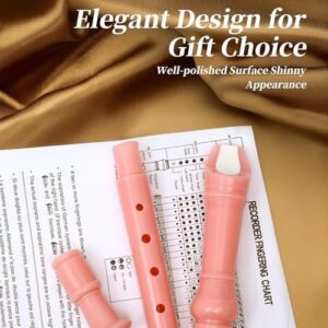 Soprano Recorder for Kids Beginners, German Fingering, C Key, 3 Piece with Cleaning Rod, Bag, Fingering Chart (Pink)… - Image 4