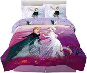 Disney Frozen 2 Kids Bedding Super Soft Comforter And Sheet Set, 5 Piece Full Size, "Official" Disney Product By Franco