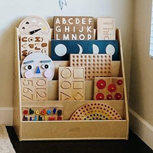 ECR4Kids Streamline Single-Sided Book Display with Storage, Classroom Bookshelf, Natural - Image 11