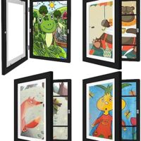 4 Pack Kids Artwork Frames Changeable 8.5 x 11 Inch Children Art Projects Kids Art Frames Front Opening Picture Display Frame, Black