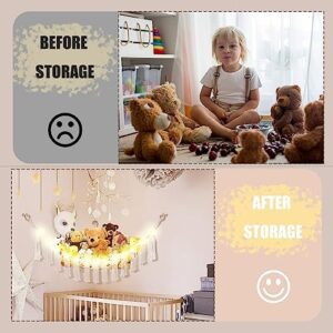 Stuffed Animal Hammock with LED Light, Toy Hammock for Stuffed Animals Storage for Kids Room Decor, Stuffed Animal Hammock Corner, White - Image 4