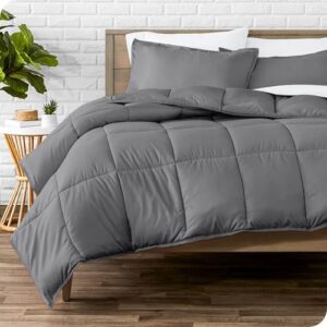Bare Home Comforter Set - Queen Size - Ultra-Soft - Goose Down Alternative - Premium 1800 Series - All Season Warmth (Queen, Grey)