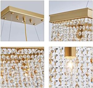 Q&S Gold Chandeliers Luxury Modern Crystal Chandelier Light Fixtures for Dining Room Kitchen Island Living Room L30 6-Lights UL Listed - Image 6
