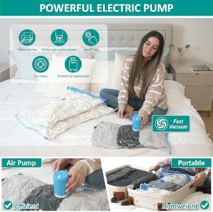 Vacuum Storage Bags with Electric Pump, 30 Pack (3 Jumbo/3 Large/12 Medium/12 Small) Vacuum Seal Space Saver Bags for Clothing, Pillows, Blanket, Bedding, Comforters - Image 3