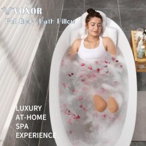 Full Body Bath Pillow for Bathtub, Thick Bathtub Cushion with Laundry Bag, Luxury Tub Pillow for Bath for Headrest Neck and Back Support White 51" x 16" - Image 2