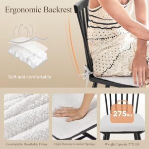 COLAMY Windsor Dining Chairs Set of 6, Kitchen Dining Chairs with Spindle Back, Wood Farmhouse Dining Chairs for Dining Room, Restaurant, Black - Image 4