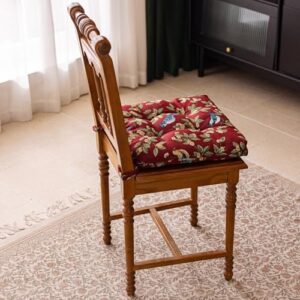vctops Farmhouse Brid Print Chair Cushions with Ties U-Shaped Soft Comfortable Chair Pads Non Slip Seat Cushions for Indoor Dining Room and Kitchen Chairs (Red,16"x16") - Image 3