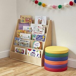 ECR4Kids Streamline Single-Sided Book Display with Storage, Classroom Bookshelf, Natural - Image 2
