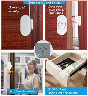 Door Window Alarm When Opened for Home Kids Safety with Remote, Door Entry Magnetic Sensor Alarm for Store/Garage,130dB Loud Alarm 4 Working Mode - Image 5