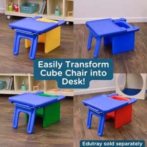 Children's Factory 3-in-1 Cube Chair for Kids, Flexible Seating Classroom Furniture, 1-Pack, Blue - Image 5