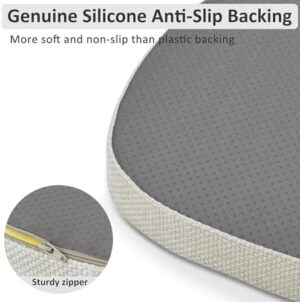 Shinnwa Kitchen Chair Cushions Set of 4, High-Resilience Foam Windsor Seat Pads, Dining Chair Cushions with Ties & Textured Cover, 4 Pack, 16.5 x 15.5 x 2, Off White - Image 4