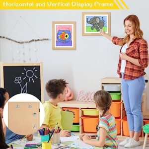 3Pack Kids Art Frames Natural Woodgrain, 10x12.5 Child Artwork Frame Without Mat Changeable Front Opening, 8.5x11 Frame With Mat, Children Storage Frame Holds Crafts, Drawing, Art Project, Schoolwork - Image 3