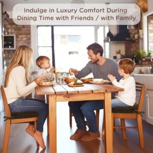 Codi Dining Chair Cushions 4 Pack, Thick Chairs Pads for Indoor Kitchen Room - Washable, Non-Slip Memory Foam Seat Cushion with Ties, 16.5"x16.5"x 3.5", Set of 4, Brown - Image 7