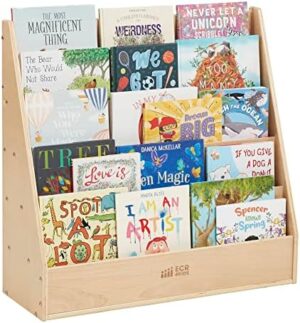 ECR4Kids Streamline Single-Sided Book Display with Storage, Classroom Bookshelf, Natural - Image 12