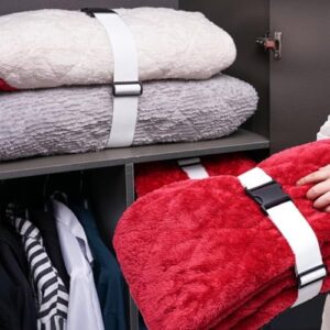 2PCS Bed Sheet Organizer Bands, Bed Sheet Straps Organizer and Storage Keepers, Elastic Adjustable Straps for Bedding, Sheets Organizer for Closet, Sheet Keeper Bedding Band (6.6FT) - Image 6